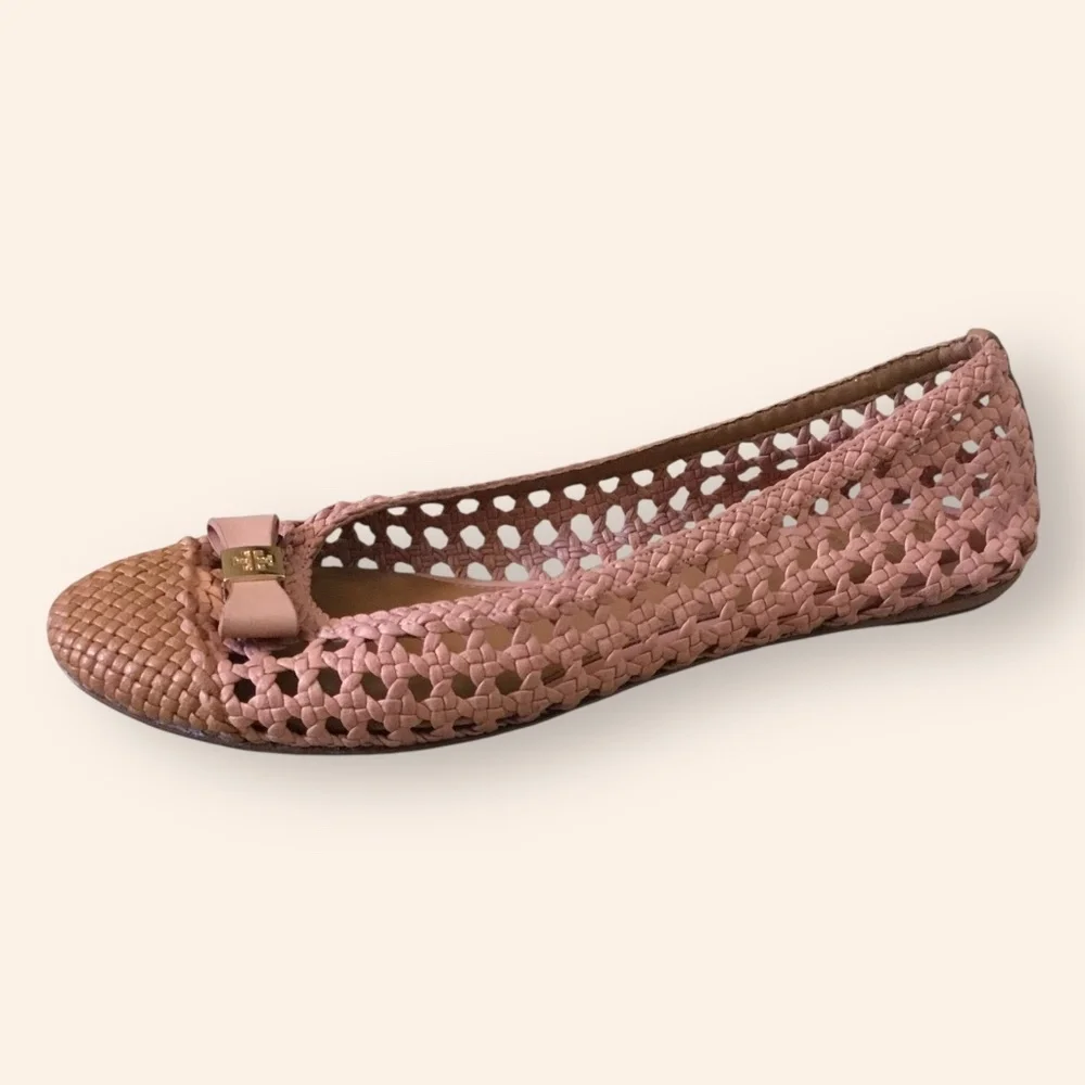 Tory Burch Carlyle Woven Ballerina Flats